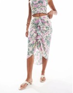 co-ord printed crinkle set in purple floral
